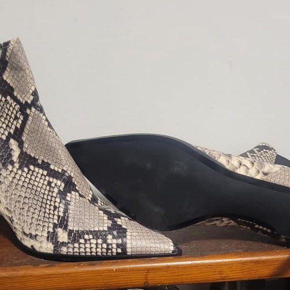 faux snake skin slip on ankle booty - Picture 2 of 2